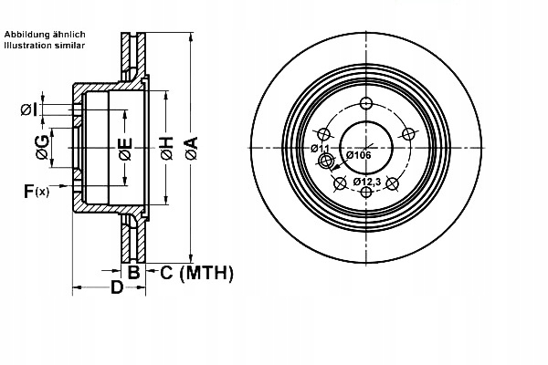 фото №2, Диски тормозные 2szt. opel omega b 2.0-3.2 03.94- #petrolhead pro+ kit2