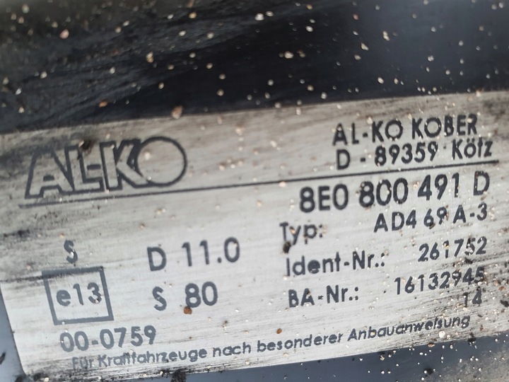 фото №15, Audi a4 b7 hak буксирувальний al-ko 8e0800491d 11-7