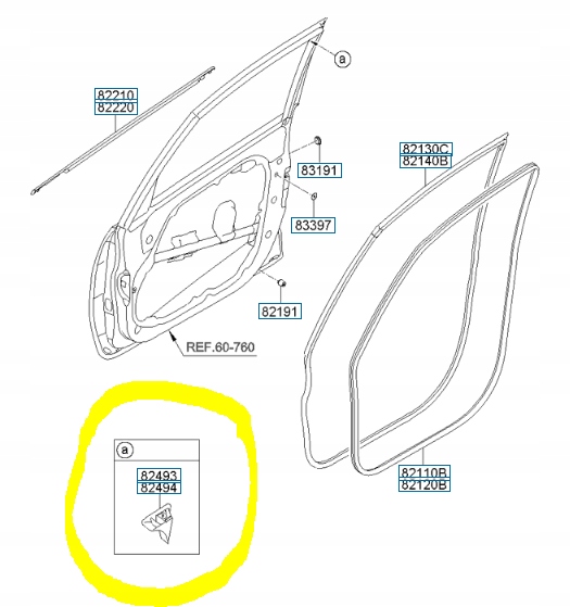 фото №10, Молдинг угловая дверь передний. kia venga 82280 1p000
