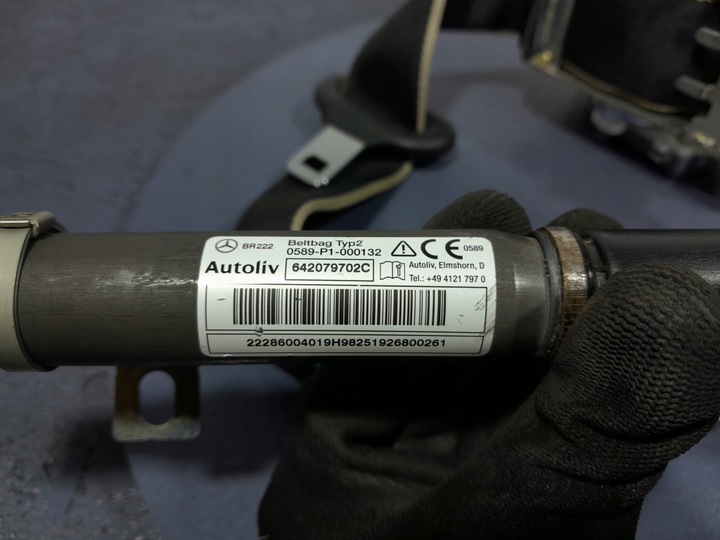 фото №5, Mercedes s w222 рестайлинг pas безопасности зад задний левый beltbag a2228600401