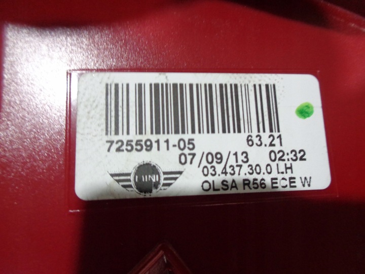 фото №7, Mini r56 r57 рестайлінг лампа права зад задня