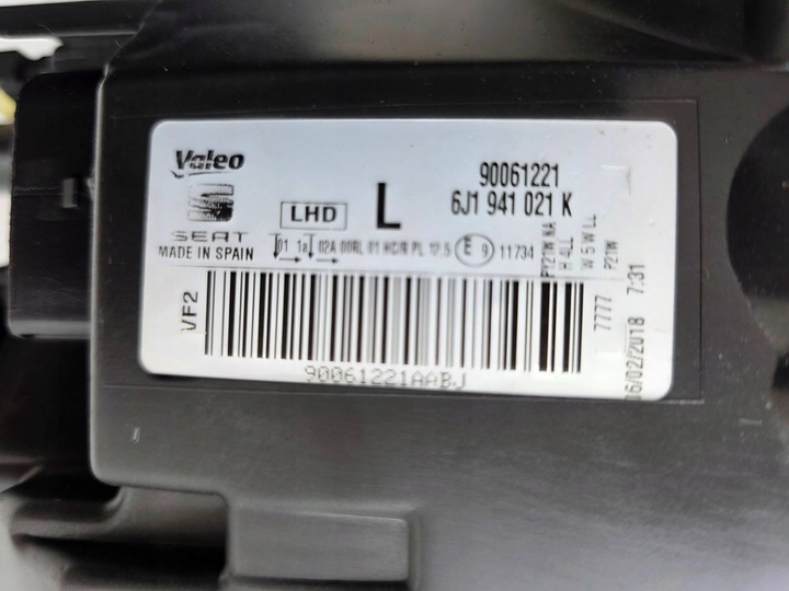 фото №13, Seat ibiza iv рестайлинг 6j 2012+ лампа перед левая европа демонтаж 6j1941021k