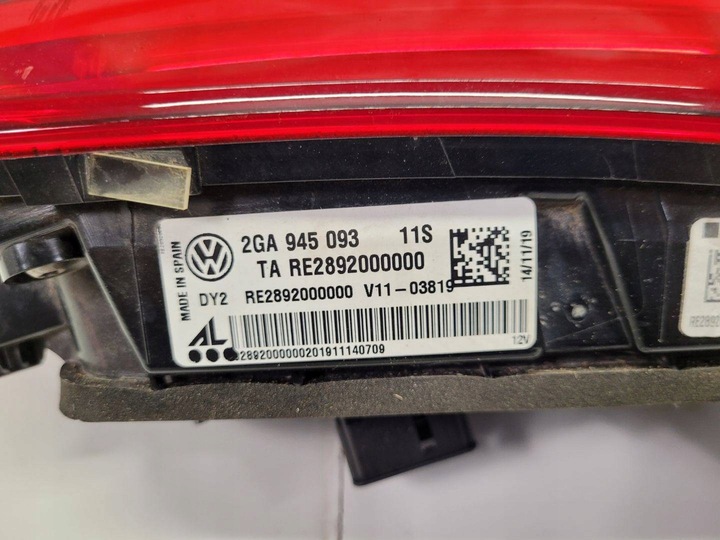 фото №13, Лампа задняя w крышка багажника левая сторона volkswagen t-roc 2019 2ga945093