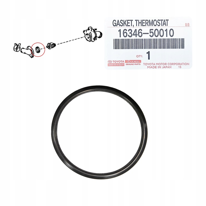 фото №1, Прокладка ущільнювальне кільце термостата lexus gs430 ls400 ls430 1uz-fe 2uz-fe 3uz-fe oem