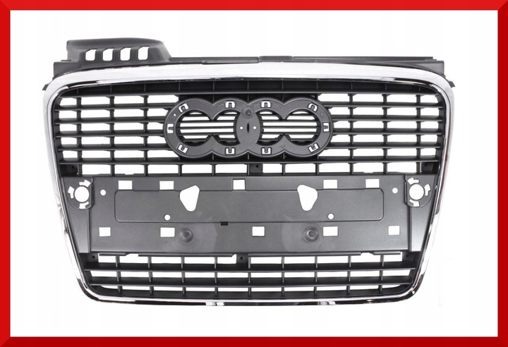 фото №1, Audi a4 b7 2004-2008 средняя решётка радиатор решётка радиатора рамка хром новое