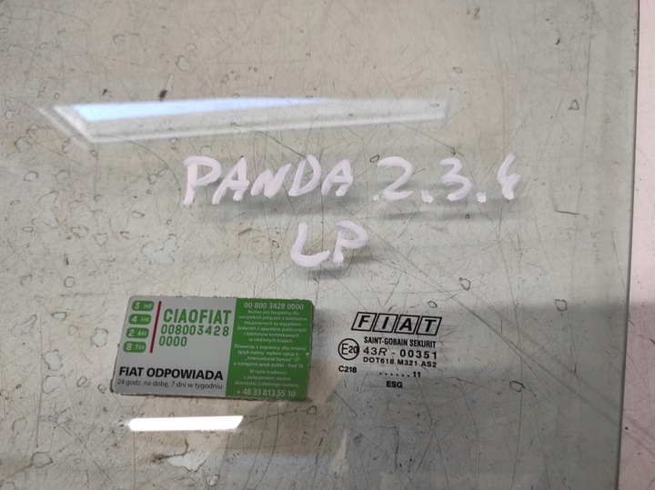 фото №3, Fiat panda ii 2 03- скло ліва перед