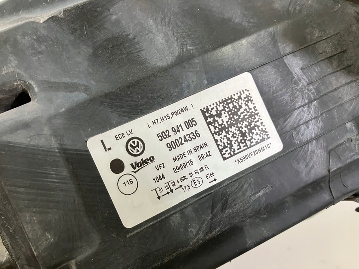 фото №7, Лампа левый перед левая фара англичанин golf vii 7 5g2941005