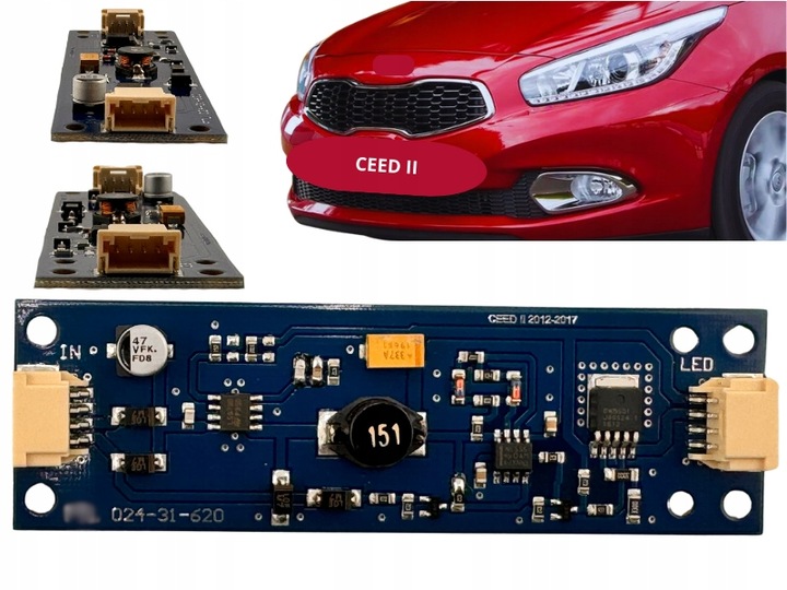 фото №1, Модуль плата блок керування світла денних led drl ремонт лампа kia ceed ii 2