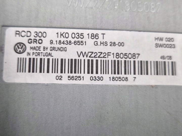 фото №7, Радіо автомобільні volkswagen passat b6 2007 1k0035186t