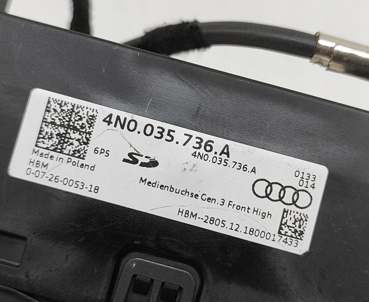 фото №6, Audi a6 s6 c8 4k 2019 гніздо / з'єднувач usb