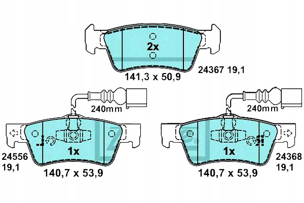 фото №1, Ate гальмівні колодки гальмівні vw touareg 3.2 v6 7la. 7l6.