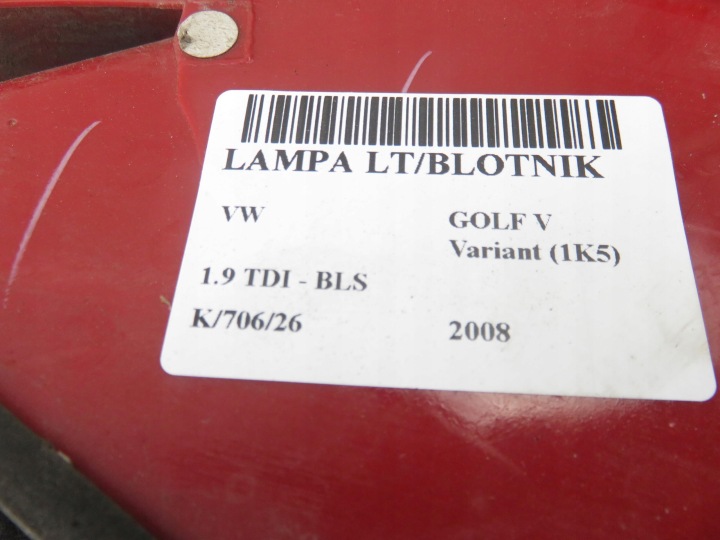фото №9, Фара левая задняя vw golf v вариант 1k5 1k9945095d 1k9945111a