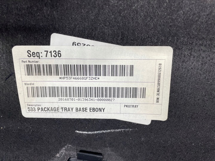 фото №8, Полиця задня багажника lincoln mkz 2013-2020 hp53f46668gf3zhe