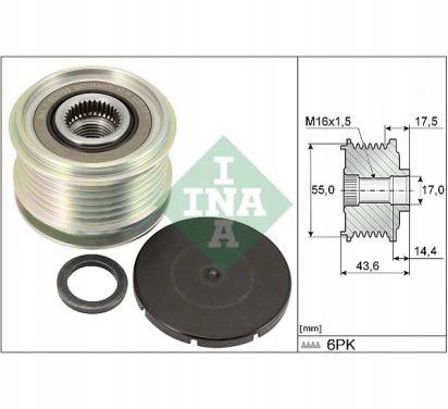 фото №2, Ina сцепление генератора dacia logan clio