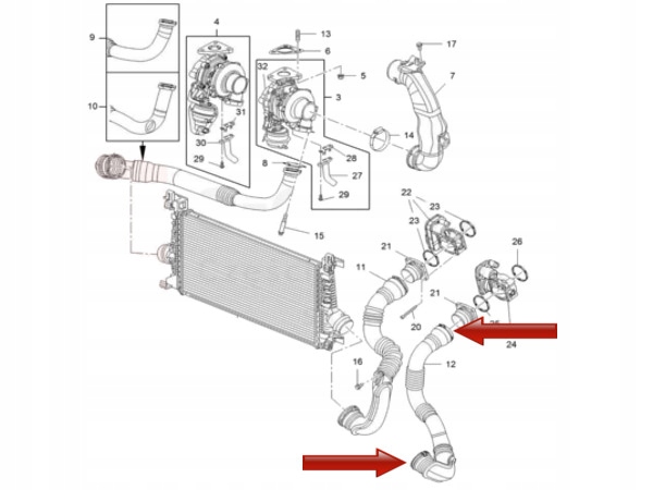фото №4, 2x уплотнительное кольцо труба шланг turbo opel astra iv j 1.7 cdti