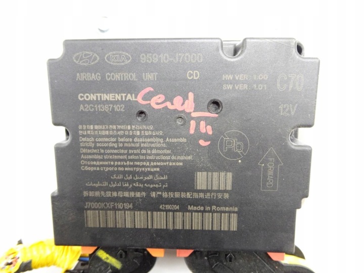 фото №12, Подушки ремни aribag kpl. kia ceed iii 18-21 r. 95910j7000