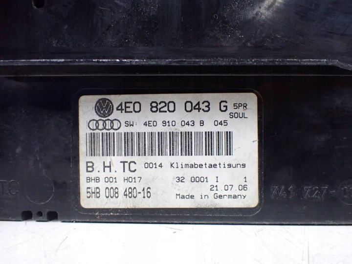 фото №10, Панель климат-контроля audi a8 s8 d3 4e 4e0820043g