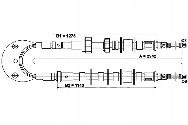 фото №2, Трос тормоза ручного ford escort '86 экспресс esc