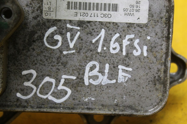 фото №7, Радиатор масла a3 golf v 1.6 fsi 03c117021e