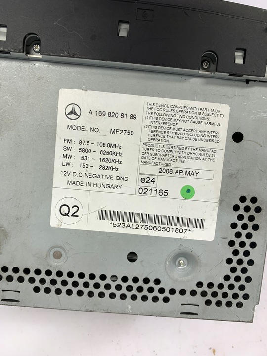 фото №2, Радио радиопроигрыватель a1698206189 mercedes