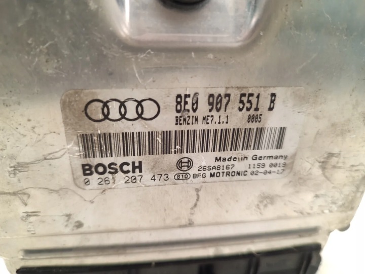 фото №7, Audi a4 блок керування  / модуль ecu 3.0 бензин 162kw 220 hp 8e0907551b 2001