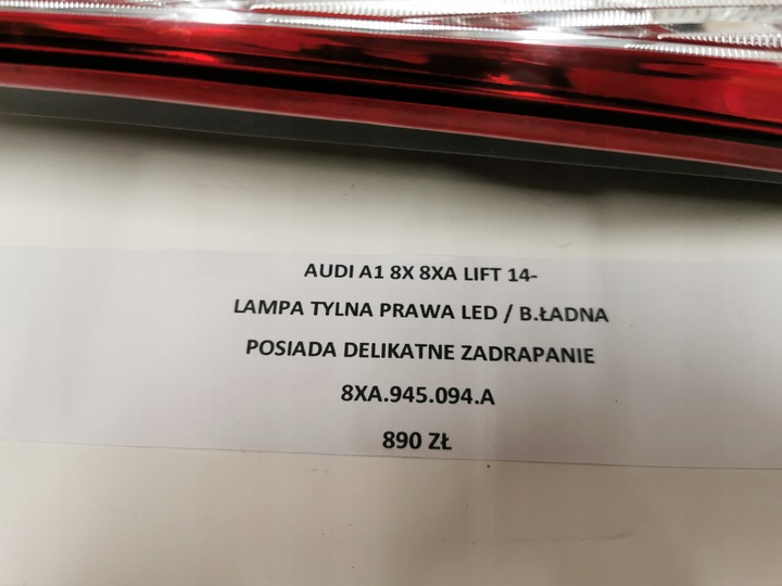 фото №12, Audi a1 8x 8xa рестайлинг 14- лампа зад задняя led правая хорошие 8xa945094a