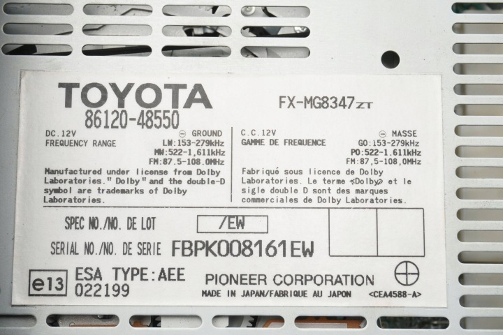 фото №10, Магнітола cd lexus rx ii 86120-48550