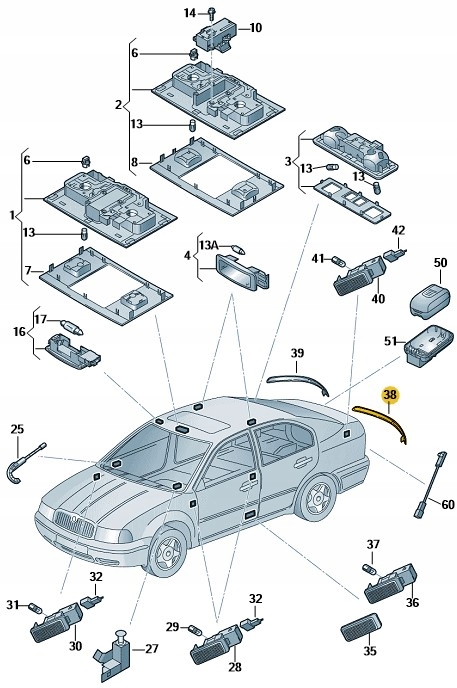 фото №3, Отражатель бампера зад левый skoda superb iii 3v