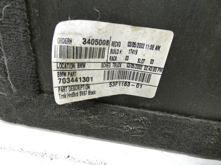 фото №7, Bmw x5 e53 пол багажника обивка чёрная обивка