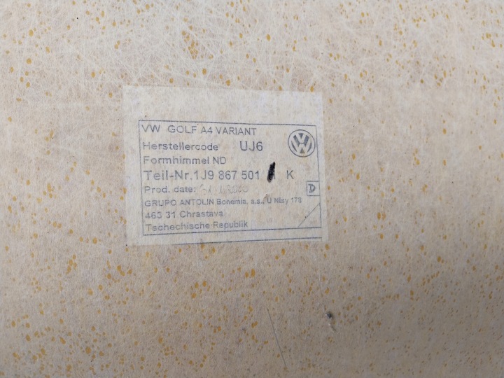 фото №10, Vw golf iv bora combi универсал потолок pod siatkę ролета вертикальная 1j9867501k