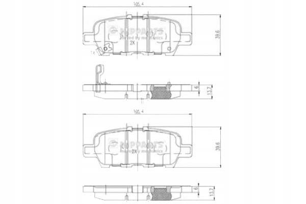 фото №1, Nipparts тормозные колодки тормозные nissan cube qashqai tiid