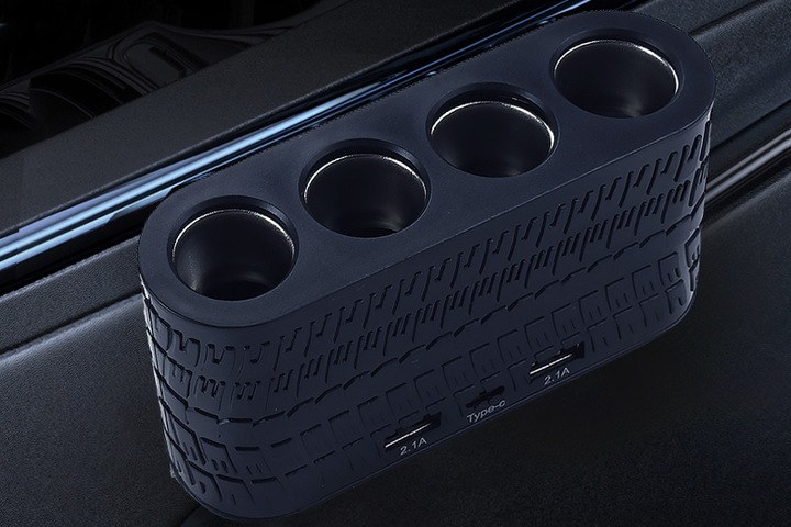 фото №3, Автомобільний розподільник прикурювача четверник usb+typc do буса tira + тримач