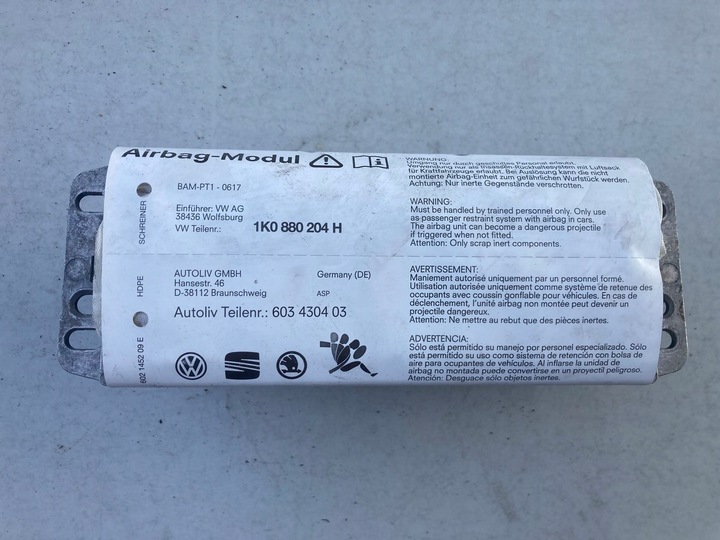 фото №1, Подушка безпеки подушка пасажира golf v octavia ii 1k0880204h