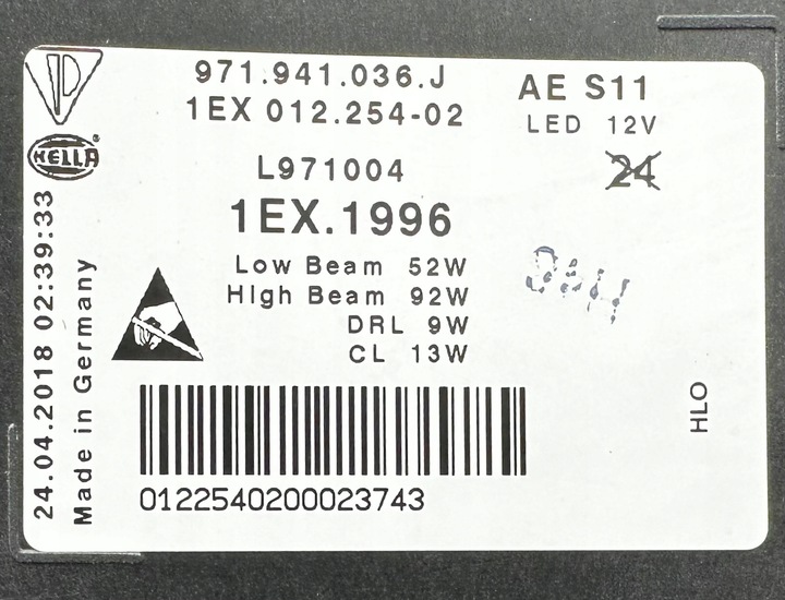 фото №9, Лампа фара перед porsche panamera 971 usa 971941036j