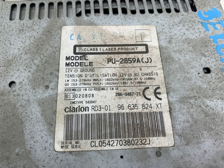 фото №6, Peugeot 307 citroen berlingo радіо заводські cd 96635824xt