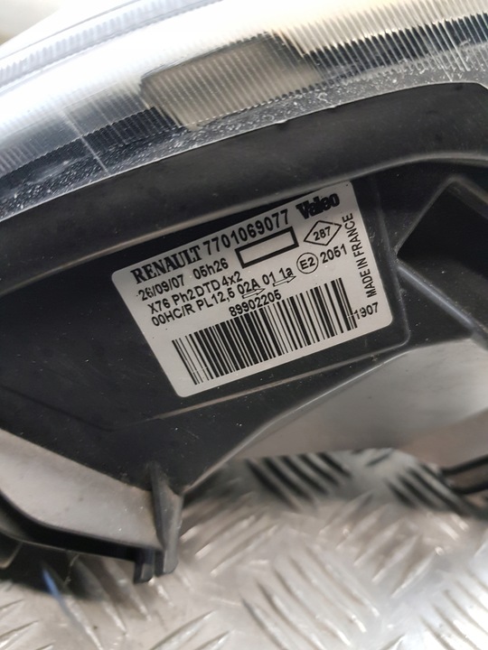 фото №10, Лампа правая перед 7701069077 renault kangoo i рестайлинг европа