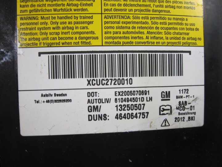 фото №7, Opel meriva b 13r подушка  подушка сидіння ліва 13250507 464064757