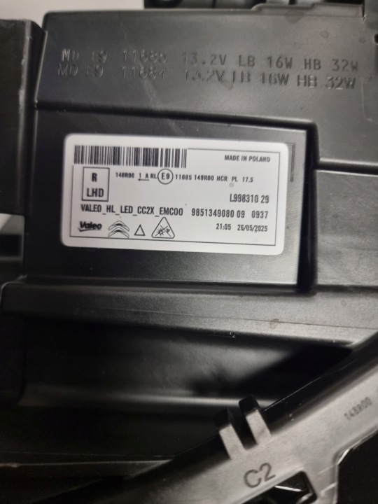 фото №9, Citroen e-c3 c3 фара передня повний led комплект 9851349080 9851349180