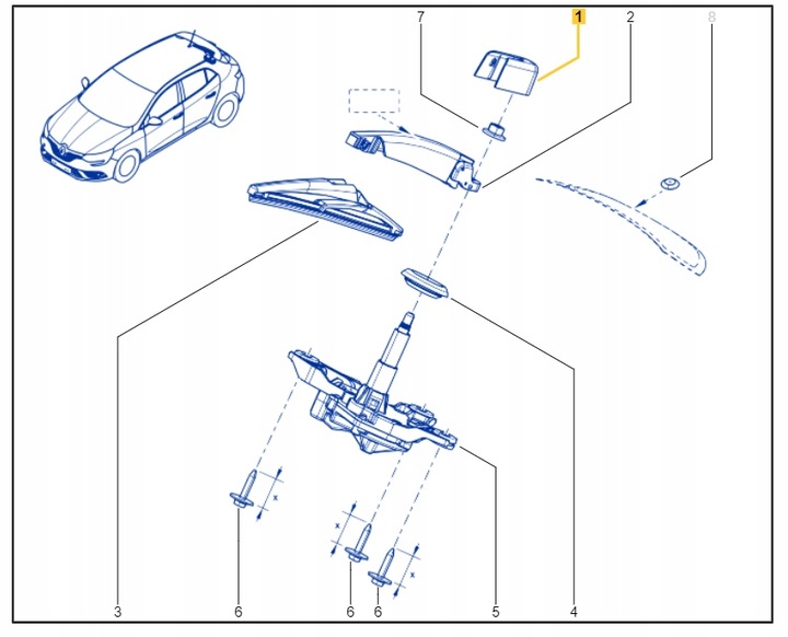 фото №3, Нова оригінал заглушка двірники зад megane iv kadjar captur espace v оригінальний номер