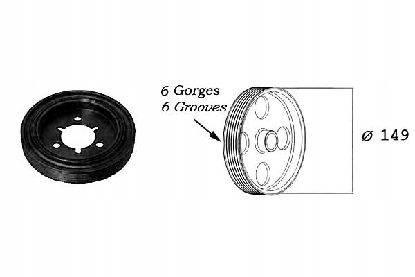 фото №2, Sasic 2150015 колесо пасове, wał колінчастий