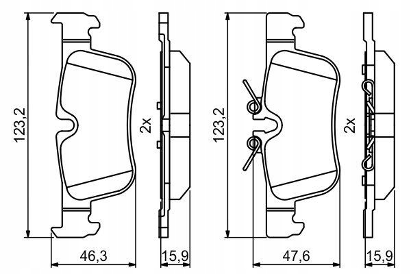 фото №16, Тормозные колодки тормозные зад bosch 0986494812 34216859917 bmw 2 active tourer 14-