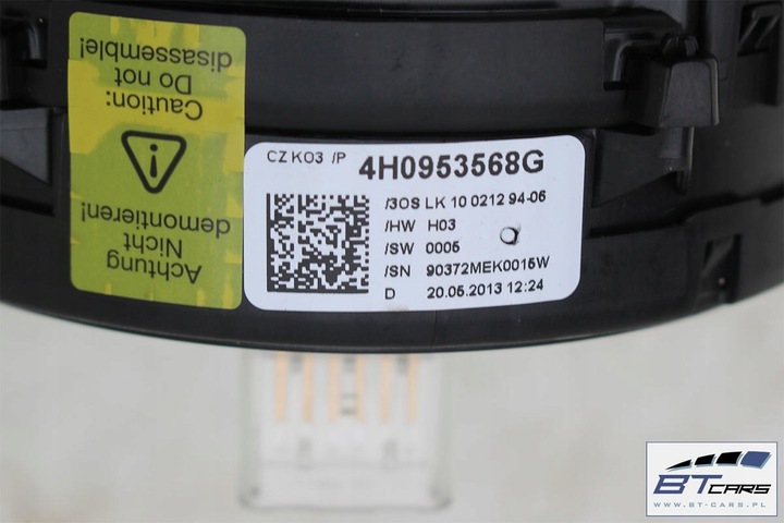 фото №13, Vw audi a6 a7 a8 fl стрічка air bag 4h0953568g 4h0953568h кільце air bag 4