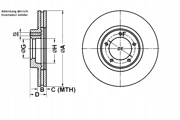 фото №14, Диск ham. ford p. transit 2.0- 2.9- 2.5 td 91- 00