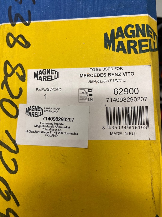 фото №3, Лампа комбинированная фара левый зад mercedes vito 7140982902