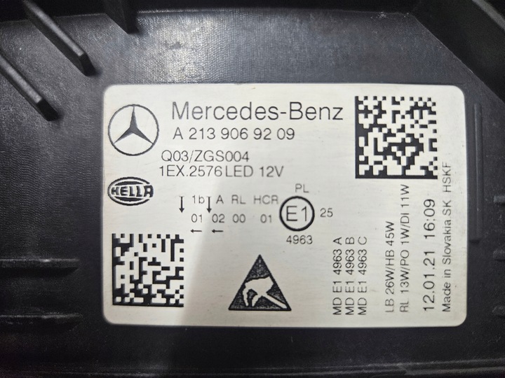 фото №7, Mercedes w213 рестайлінг лампа перед права fuul led a2139069209 bdb