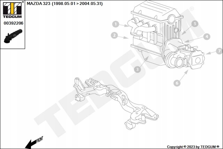 фото №9, Трубка  фильтра воздуха mazda 323 bj 98- 04 premacy 99- 05