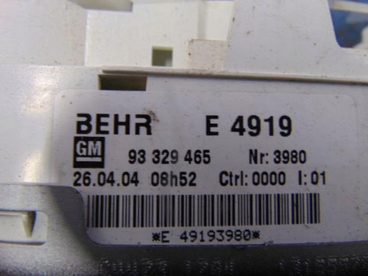 фото №6, Opel meriva a 1.7cdti керування обігрівач 93329465