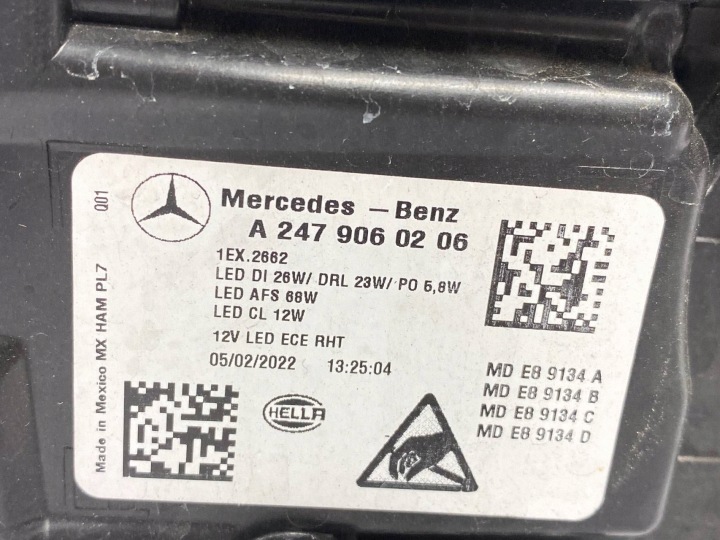 фото №11, Фара передня права mercedes glb x247 multibeam led 19- a2479060206