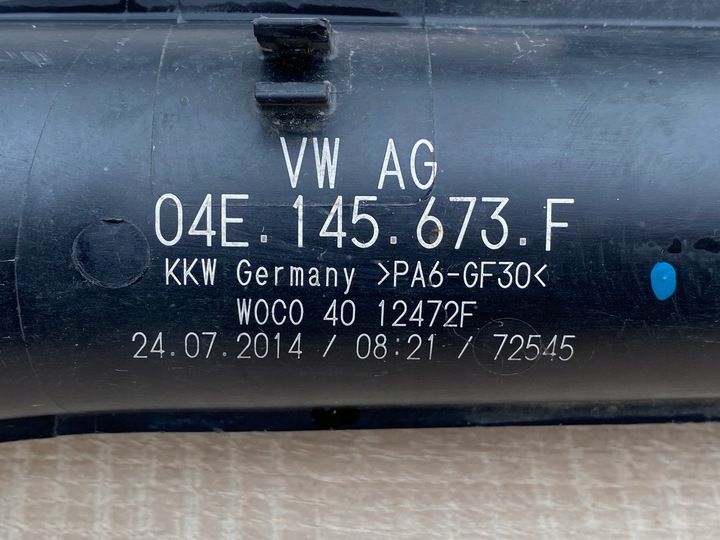 фото №8, Труба шланг воздуха интеркулер vw golf vii + датчик - 04e145673f