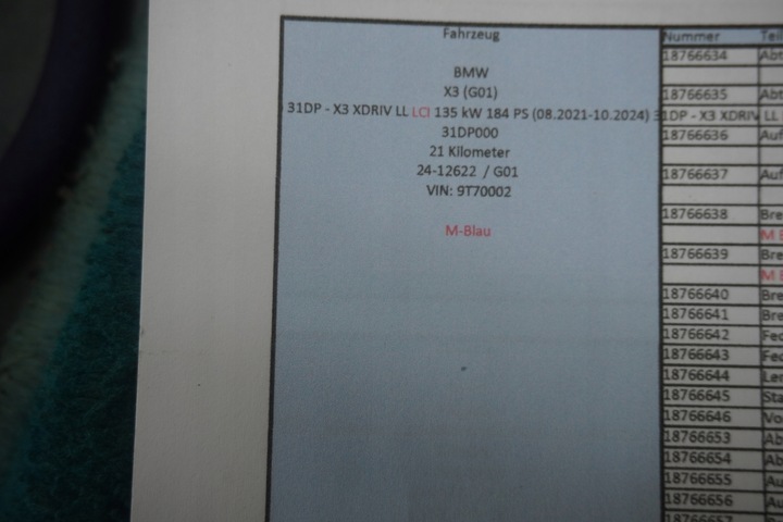 фото №11, Поворотна опора важелі амортизатор bmw x3 x4 g01 g02 6871030 21km.